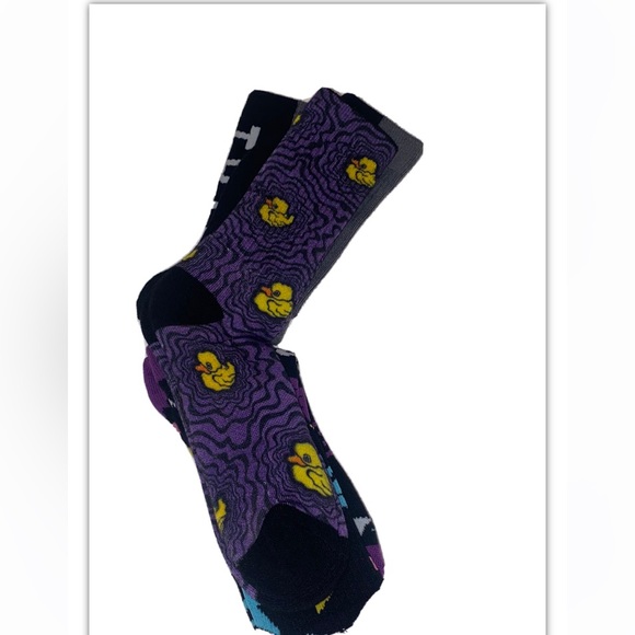 Neff Crew Socks 3 Pair Men 6-12 Multicolor w Don’t Trip & Logo Skate BMX Ride - Picture 7 of 12